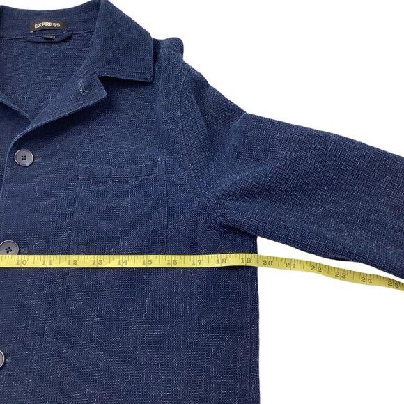 Express Women's Textured Blazer Blue Size Small Slim - Picture 7 of 10